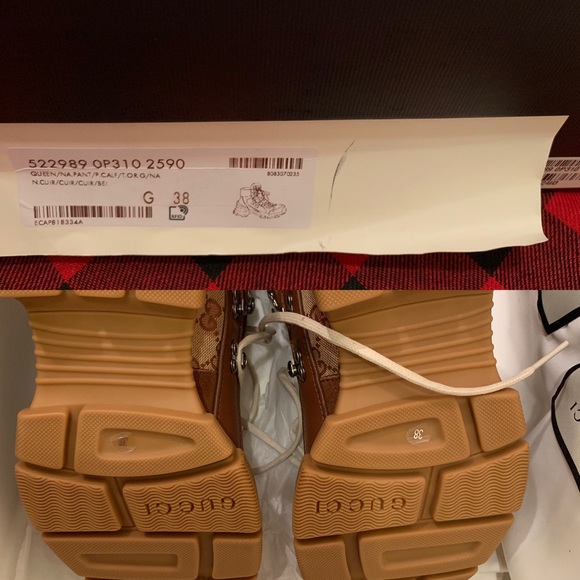 GUCCI Flashtrek GG high-top sneaker NWBox Size 38 - Picture 7 of 8
